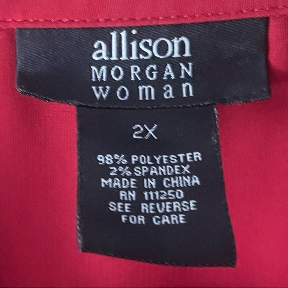 Allison Morgan Woman Red Button Down Shirt Sz 2X - Picture 2 of 4